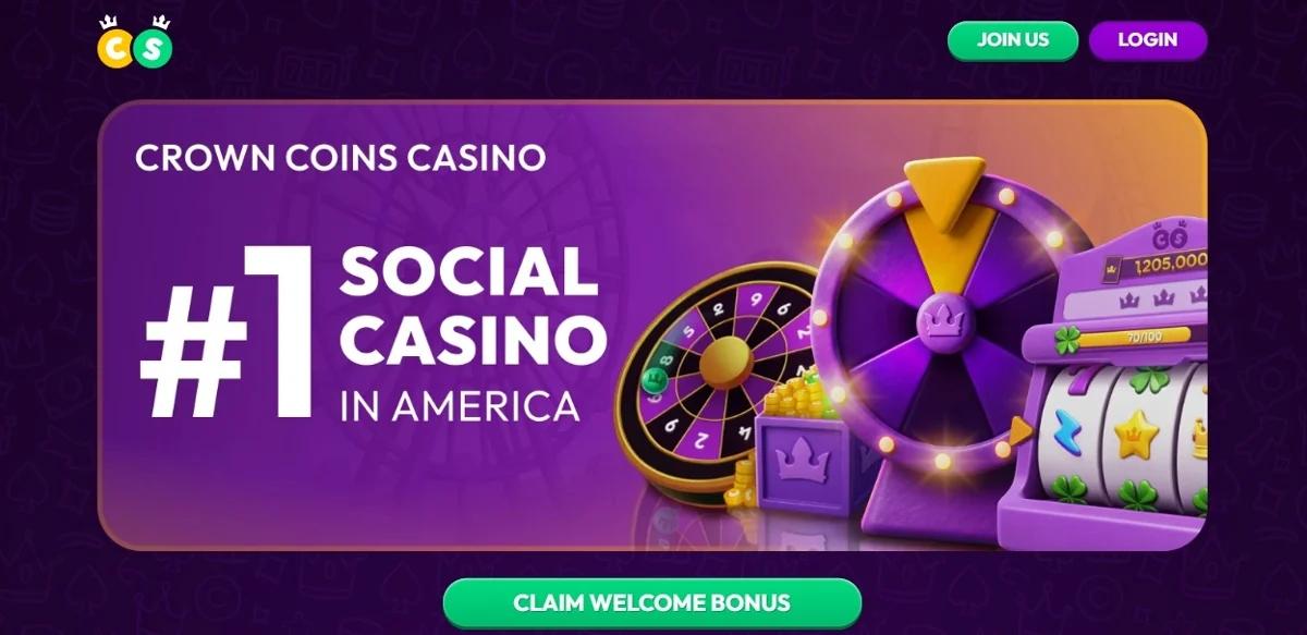 CrownCoins Casino official homepage interface screenshot